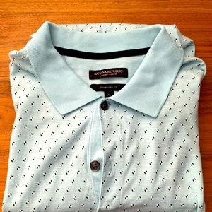 Blue patterned luxury touch polo from Banana Republic, size XL